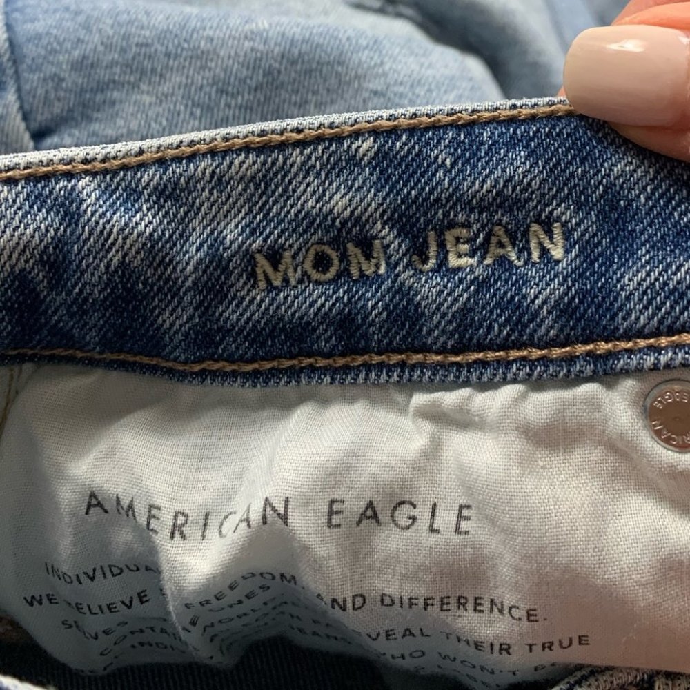 American Eagle AE Distressed High Rise Mom Jeans - Picture 8 of 13